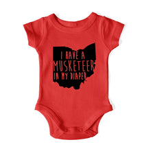 Load image into Gallery viewer, I HAVE A MUSKETEER IN MY DIAPER Baby One Piece IN MY DIAPER