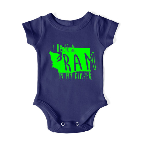 I HAVE A RAM IN MY DIAPER Baby One Piece IN MY DIAPER