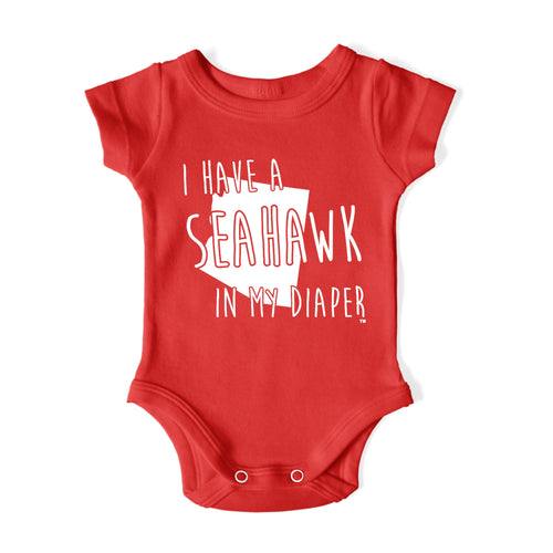 I HAVE A SEAHAWK IN MY DIAPER Baby One Piece IN MY DIAPER
