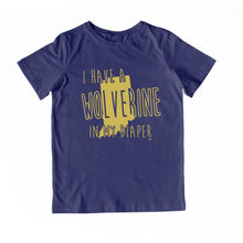 Load image into Gallery viewer, I HAVE A WOLVERINE IN MY DIAPER Child Tee IN MY DIAPER