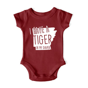 I HAVE A TIGER IN MY DIAPER Baby One Piece