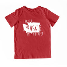 Load image into Gallery viewer, I HAVE A HUSKIE IN MY DIAPER Child Tee