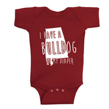 Load image into Gallery viewer, I HAVE A BULLDOG IN MY DIAPER Baby One Piece